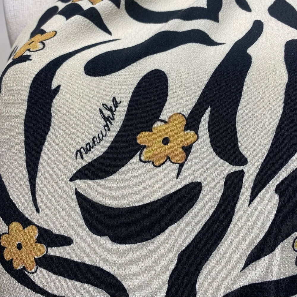 Nanushka Black and Cream Floral Blouse - Picture 10 of 16